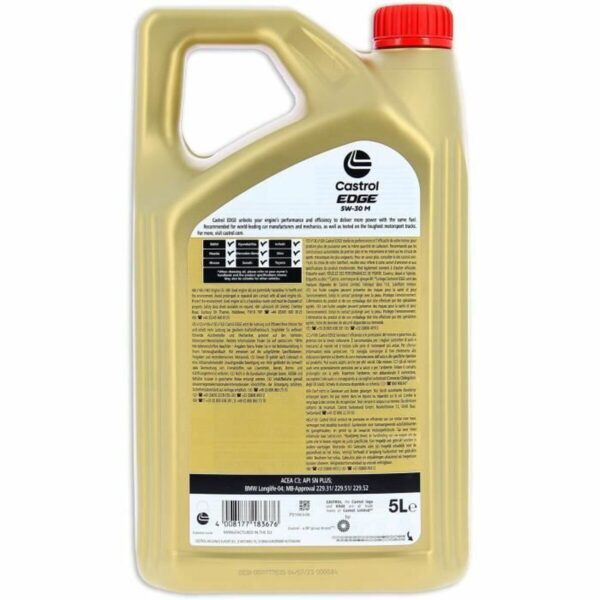 Motoröl Castrol Edge Benzin Diesel Hybrid 5W30 5 L – Bild 3