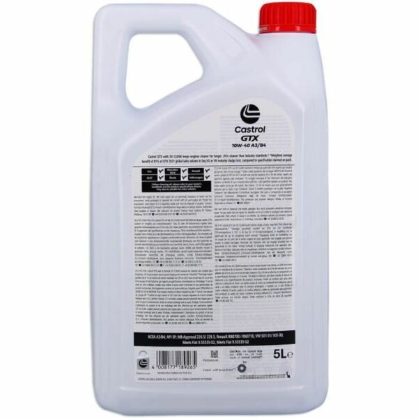 Motoröl Castrol GTX Benzin Diesel 10W40 5 L – Bild 2