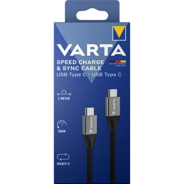 USB-C-Kabel Varta 2 m Schwarz – Bild 2
