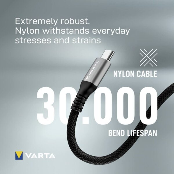 USB-C-Kabel Varta 2 m Schwarz – Bild 8