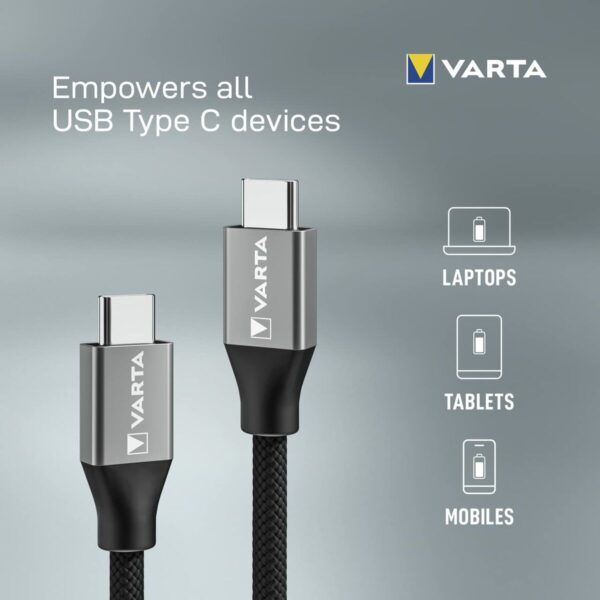 USB-C-Kabel Varta 2 m Schwarz – Bild 5
