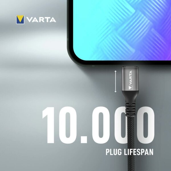 USB-C-Kabel Varta 2 m Schwarz – Bild 6