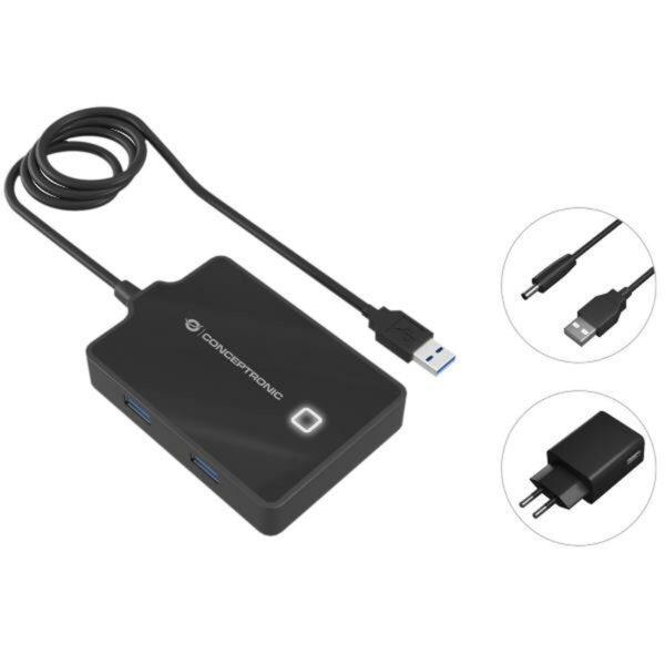Hub USB Conceptronic 110517207101 Schwarz – Bild 2