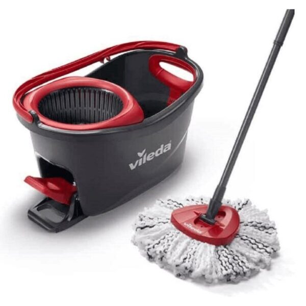 Mop with Bucket Vileda 167751 Schwarz Rot Mikrofaser Kunststoff – Bild 8