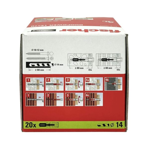 Stollen Fischer DuoPower 538244 Ø 14 x 70 mm Nylon (20 Stück) – Bild 3