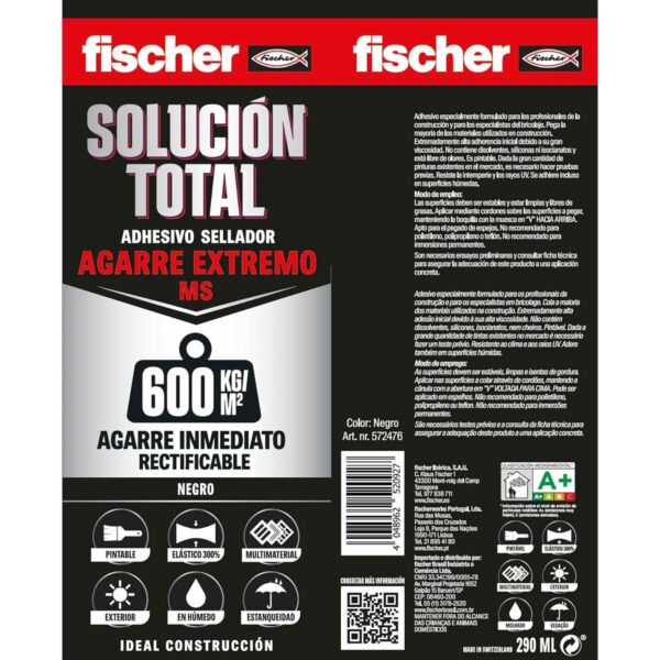 Versiegelung/Klebstoff Fischer Solución Total 572475 Weiß 290 ml Extrastarke – Bild 3