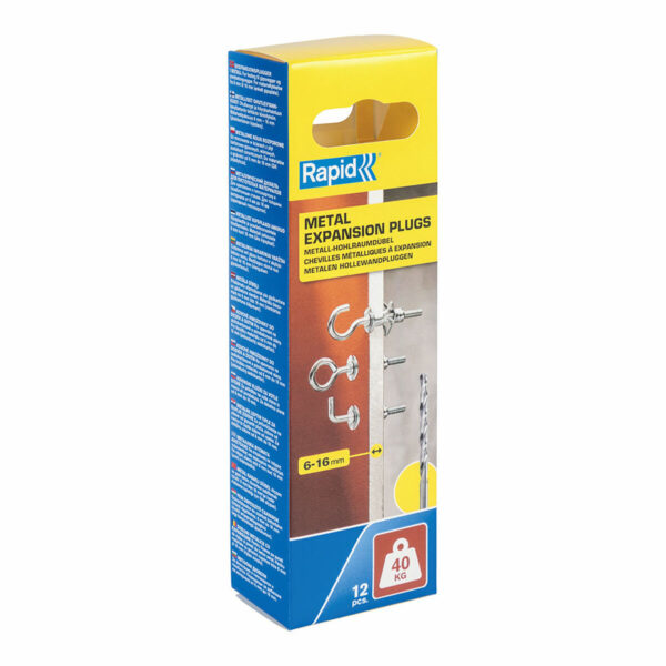 Set von Haken, Augenschrauben und Aufhängern Rapid Ø 11 x 37 mm Erweiterung Metall 12 Stück – Bild 3