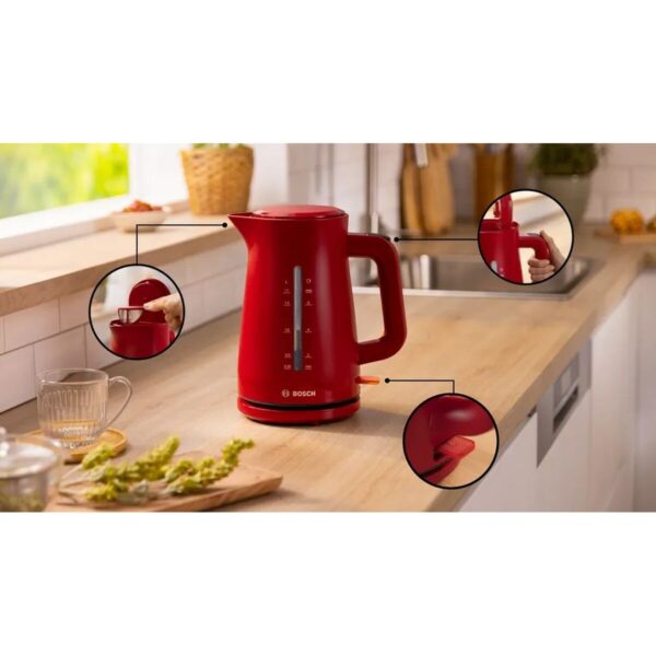 Wasserkocher BOSCH TWK 3M124 Rot Kunststoff 2400 W 1,7 L – Bild 2