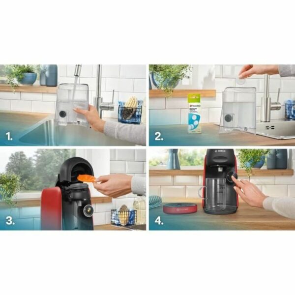 Kapsel-Kaffeemaschine BOSCH TAS163E T16 Finesse Schwarz Rot rouge 1400 W 700 ml – Bild 6