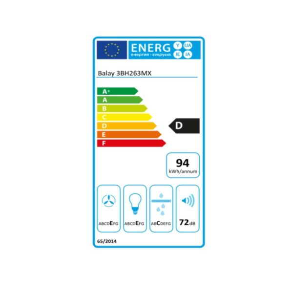 Konventioneller Rauchfang Balay 3BH263MX 60 cm 350 m3/h 72 dB 146W Silberfarben Stahl – Bild 3
