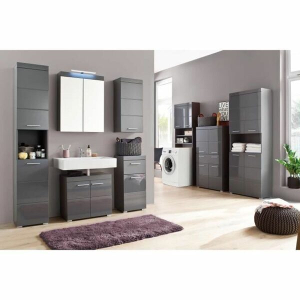 Badezimmerregal Trendteam Amanda Grau 37 x 77 x 23 cm – Bild 2