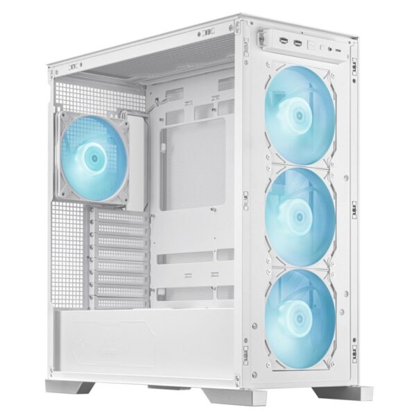 ATX Semi-Tower Gehäuse Asus TUF GAMING GT302 TG ARGB Weiß Bunt – Bild 3
