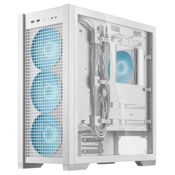 ATX Semi-Tower Gehäuse Asus TUF GAMING GT302 TG ARGB Weiß Bunt – Bild 5