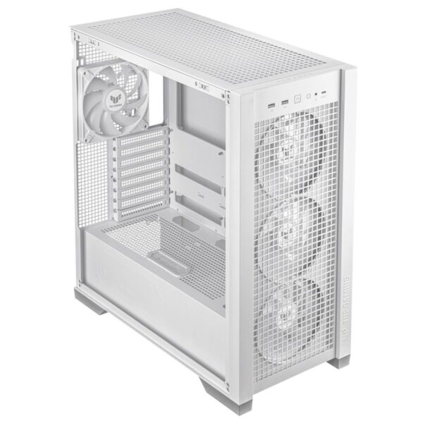 ATX Semi-Tower Gehäuse Asus TUF GAMING GT302 TG ARGB Weiß Bunt – Bild 8