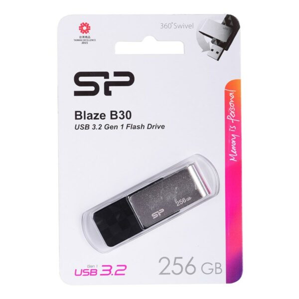 USB Pendrive Silicon Power Blaze B30 Schwarz Schwarz/Silberfarben 256 GB – Bild 2