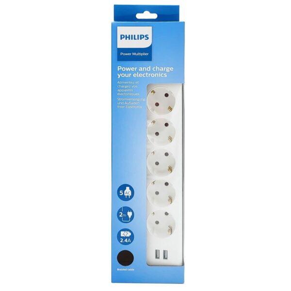 Steckerleiste mit 5 Steckdosen Philips – Bild 3