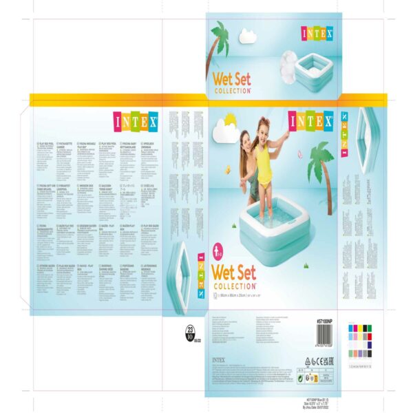 Aufblasbares Planschbecken für Kinder Intex karriert 57 L 86 x 25 x 86 cm (6 Stück) – Bild 6