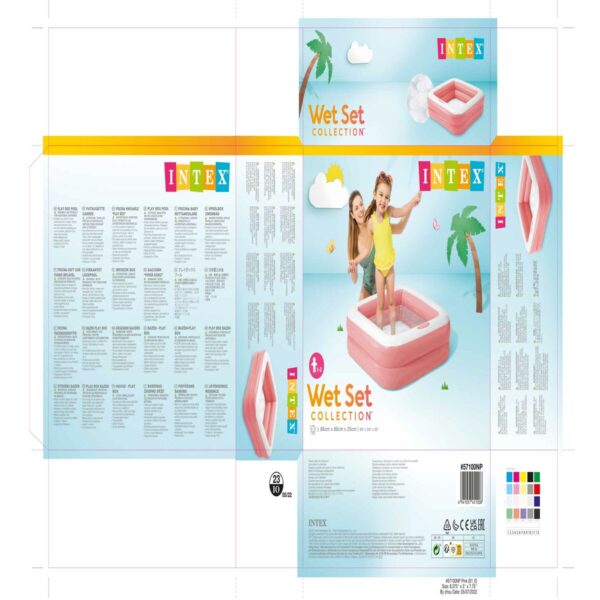 Aufblasbares Planschbecken für Kinder Intex karriert 57 L 86 x 25 x 86 cm (6 Stück) – Bild 7