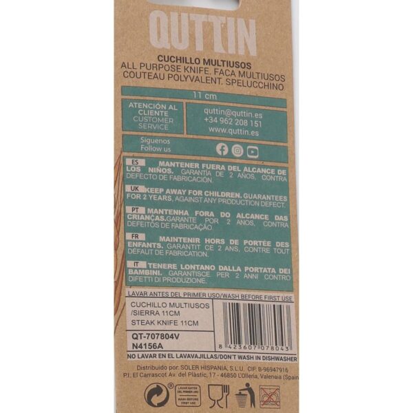Wellenschliffmesser Quttin Bio 11 cm – Bild 3
