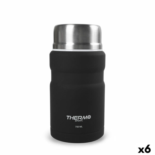 Thermoskanne für Lebensmittel ThermoSport Schwarz Stahl 750 ml (6 Stück)