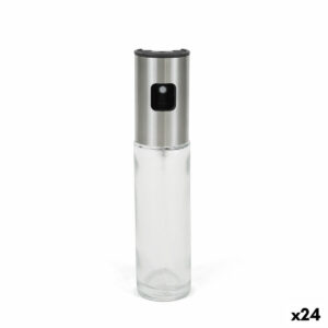 Ölfläschchen La Mediterránea Luxe Durchsichtig Silberfarben Glas 100 ml (24 Stück)
