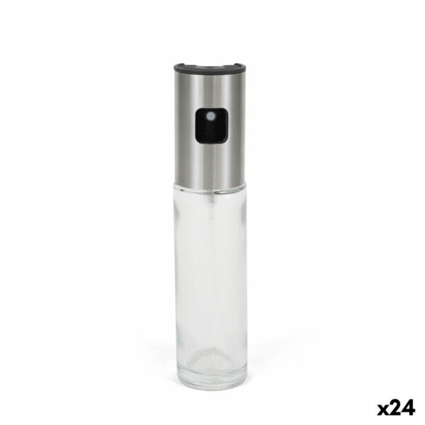 Ölfläschchen La Mediterránea Luxe Durchsichtig Silberfarben Glas 100 ml (24 Stück)
