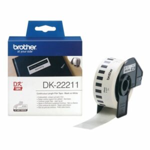 Endlos-Filmrolle Brother DK22211 29 mm Schwarz Schwarz/Weiß Weiß
