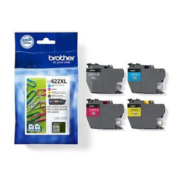 Original Tintenpatrone Brother LC422XL Schwarz/Zyanblau/Magenta/Gelb (4 Stück) – Bild 3