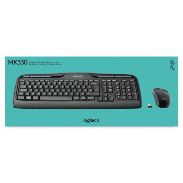 Tastatur mit Maus Logitech Wireless Combo MK330 Schwarz Qwerty US – Bild 4