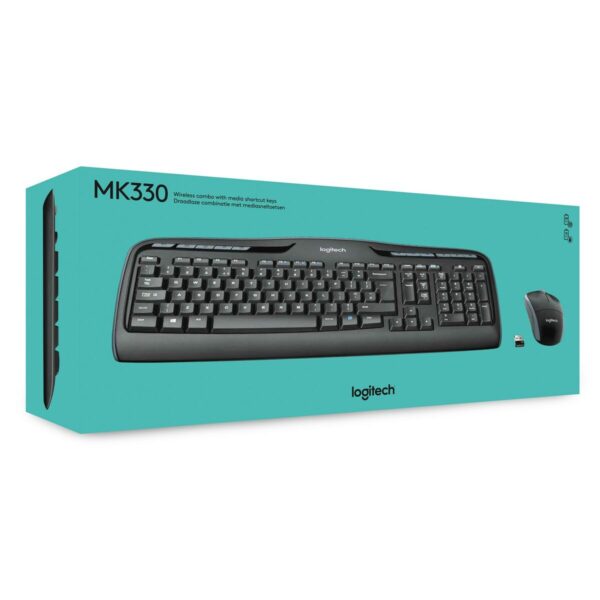 Tastatur mit Maus Logitech Wireless Combo MK330 Schwarz Qwerty US – Bild 5