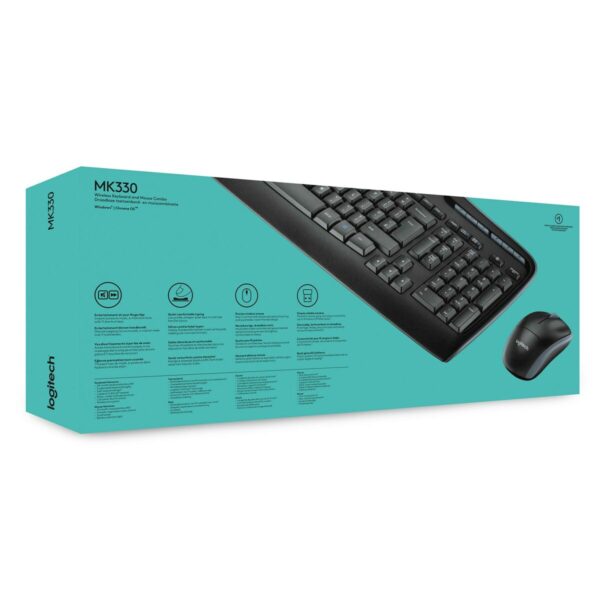 Tastatur mit Maus Logitech Wireless Combo MK330 Schwarz Qwerty US – Bild 8