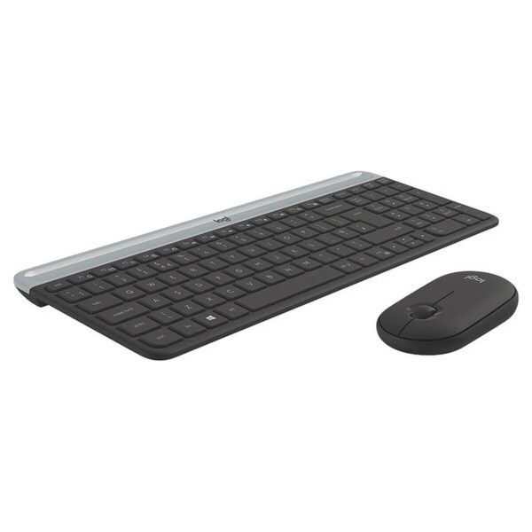 Tastatur mit Maus Logitech 920-009190 Schwarz Grau Französisch AZERTY – Bild 2