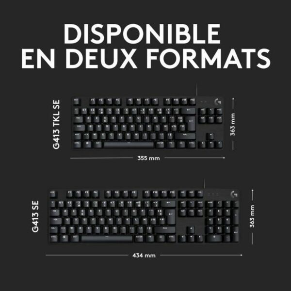 Bluetooth-Tastatur für Tablet Logitech G413 SE Französisch Schwarz AZERTY – Bild 6