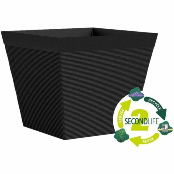 Blumentopf Garden ID Schwarz karriert 29 x 26 cm – Bild 2