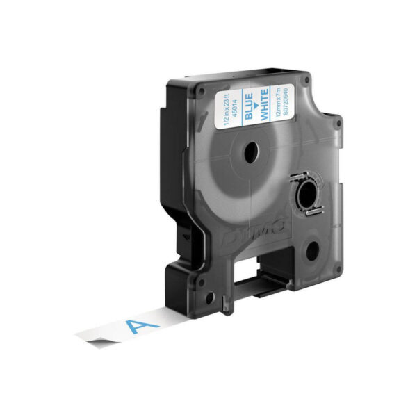 Laminiertes Klebeband zur Kennzeichnung von Maschinen Dymo D1 45014 12 mm LabelManager™ Weiß Blau Schwarz (5 Stück) – Bild 3