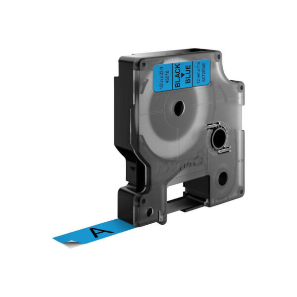 Laminiertes Klebeband zur Kennzeichnung von Maschinen Dymo D1 45016 12 mm LabelManager™ Blau Schwarz (5 Stück) – Bild 3