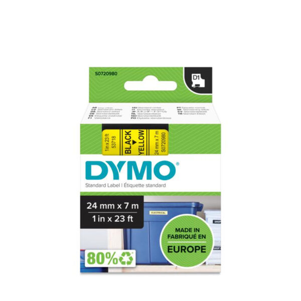 Laminiertes Klebeband zur Kennzeichnung von Maschinen Dymo S0720980 24 mm – Bild 3