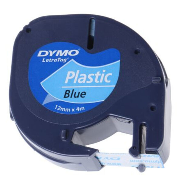 Laminiertes Klebeband zur Kennzeichnung von Maschinen Dymo 91205 12 mm LetraTag® Schwarz Blau (10 Stück) – Bild 3