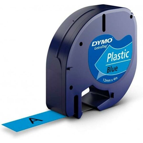 Laminiertes Klebeband zur Kennzeichnung von Maschinen Dymo 91205 12 mm LetraTag® Schwarz Blau (10 Stück) – Bild 2