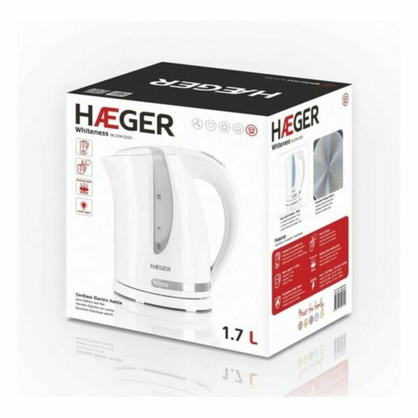 Wasserkocher Haeger EK-22W.022A Edelstahl Weiß 2200 W 1,7 L – Bild 2