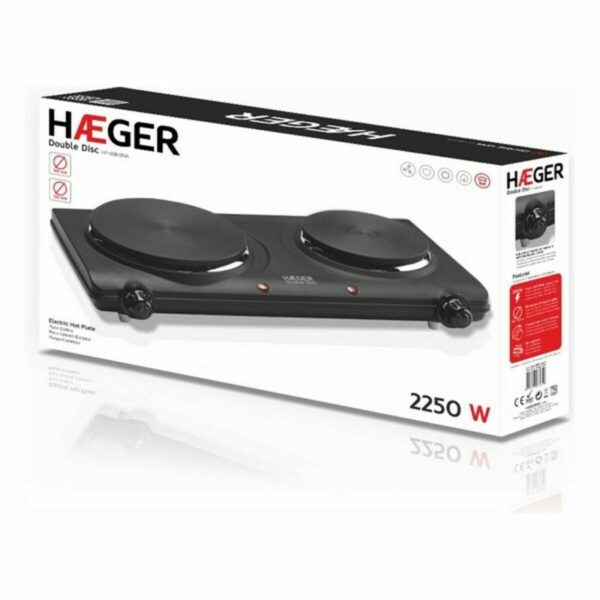 Elektrische Heizplatte Haeger HP-02B.013A Schwarz 2 Herde Bunt 2250W – Bild 4