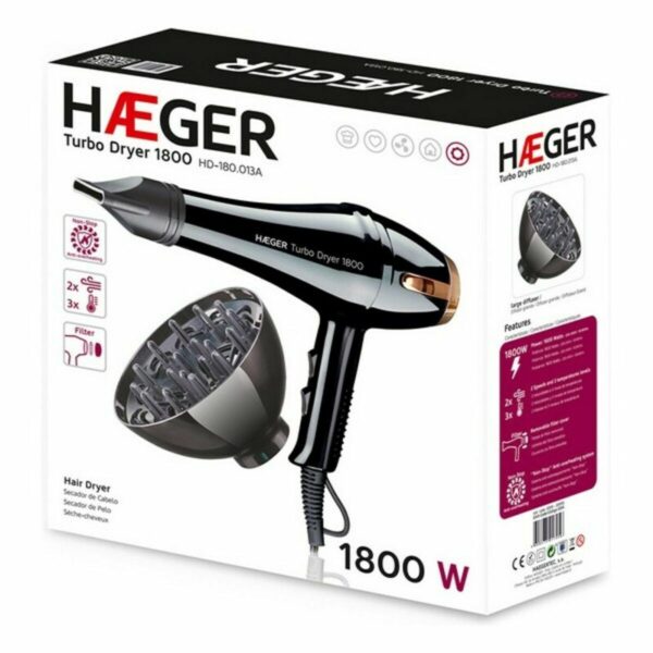 Föhn Haeger HD-180.013A 1800 W Schwarz – Bild 3