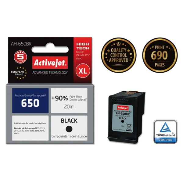 Original Tintenpatrone Activejet AH-650BR Schwarz – Bild 2