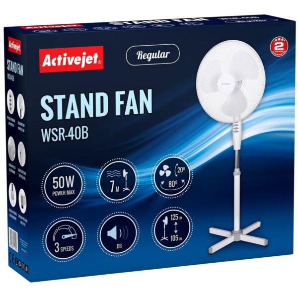 Freistehender Ventilator Activejet WSR-40B Weiß Grau Silberfarben 50 W – Bild 6