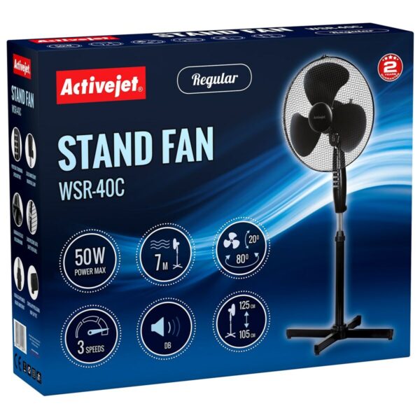Freistehender Ventilator Activejet WSR-40C Schwarz Silberfarben 50 W – Bild 8