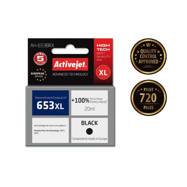 Original Tintenpatrone Activejet AH-653BRX Schwarz – Bild 2