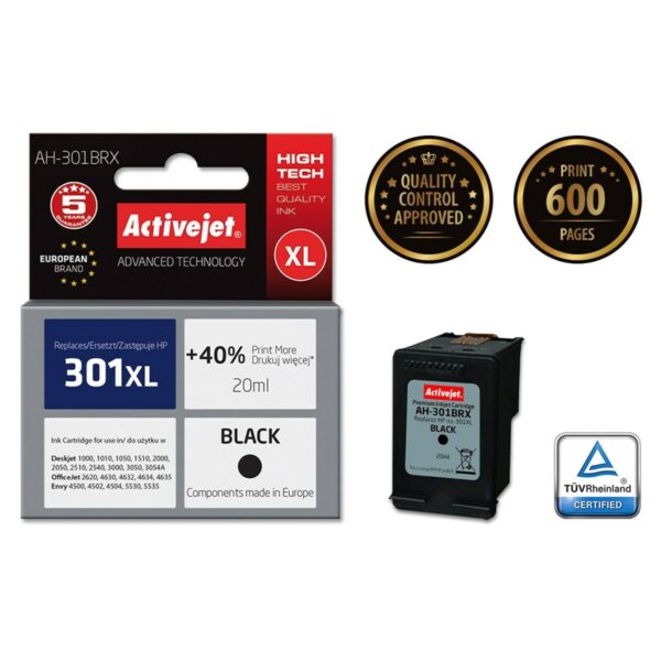 Original Tintenpatrone Activejet AH-301BRX Schwarz – Bild 2