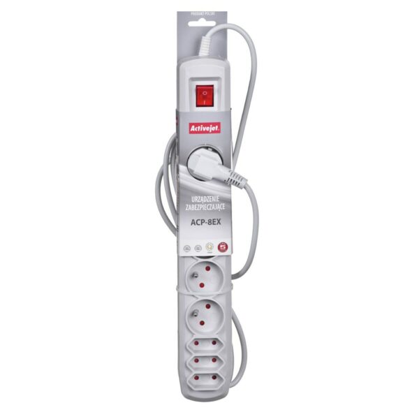 Steckerleiste mit 8 Steckdosen und Schalter Activejet APN-8G (1,5 m) – Bild 3