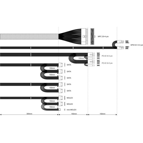 Stromquelle Akyga AK-B1-700 700 W Verkabelt Seitliche Belüftung ATX – Bild 3