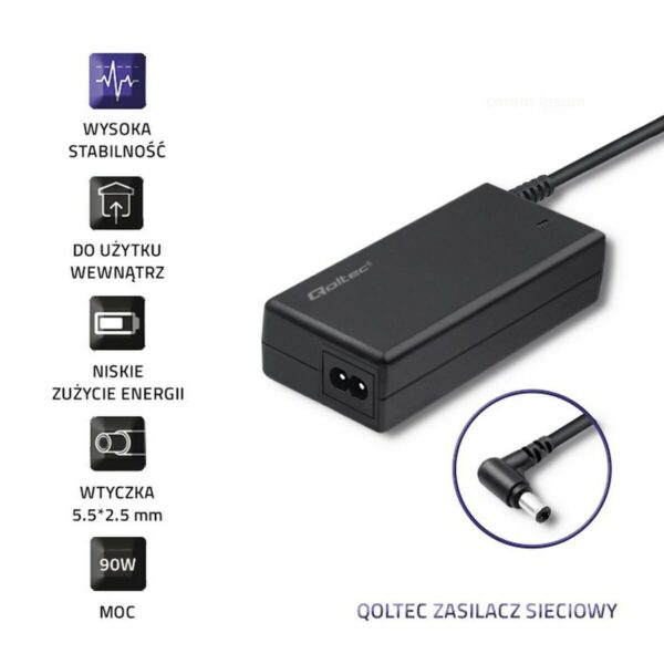 Laptopladekabel Qoltec 50099.90W 90 W – Bild 3